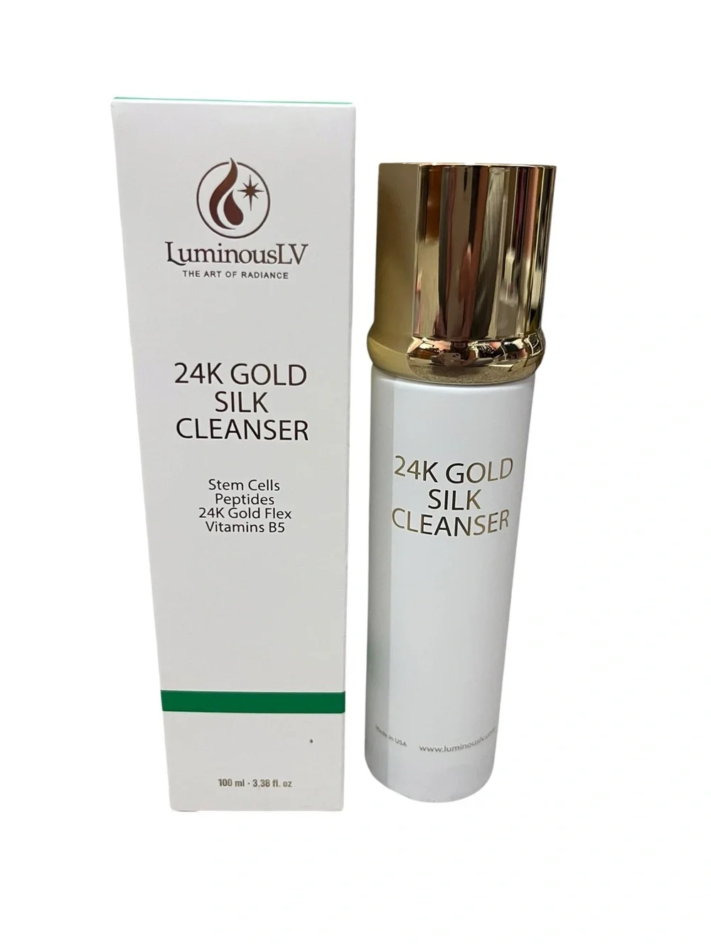 LuminousLV 24K Gold Silk Cleanser – 3.38 oz / 100 mL – New in Box